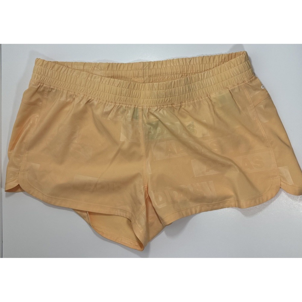 Adidas Pacer Woven Deboss Training Running Shorts Pulse Amber HN0832 LARGE New